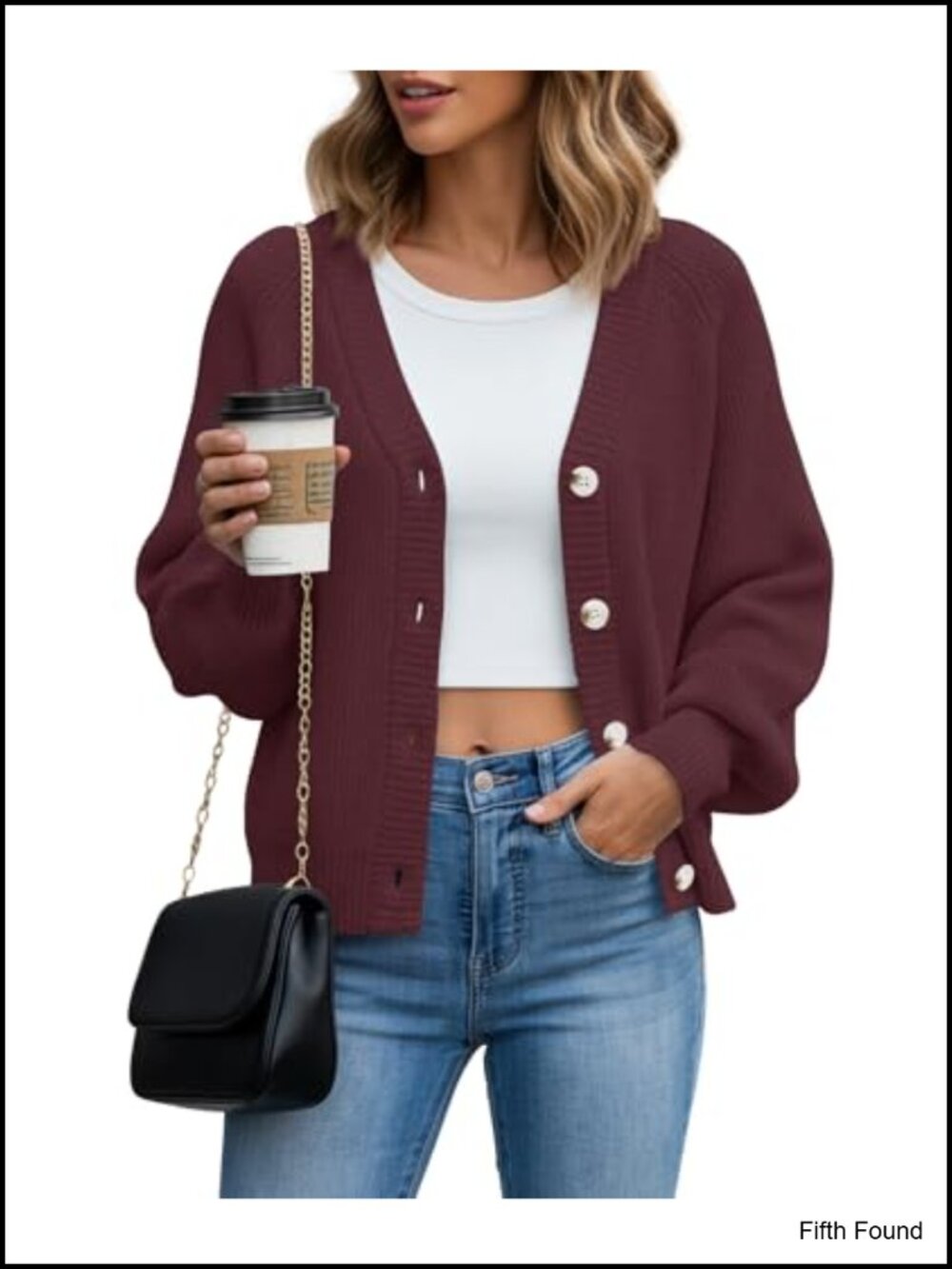 Womens Loose Chunky Knit Button Down Cardigan Sweater Long Sleeve